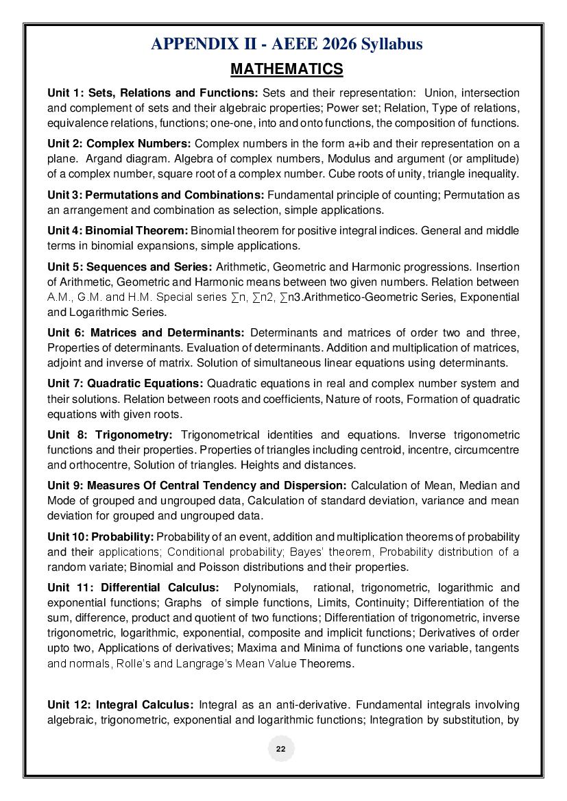 AEEE 2026 Syllabus - Page 1 of 7