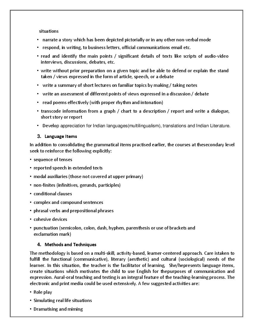 CBSE Class 9 Syllabus 2022-23 English – Term 1, Term 2