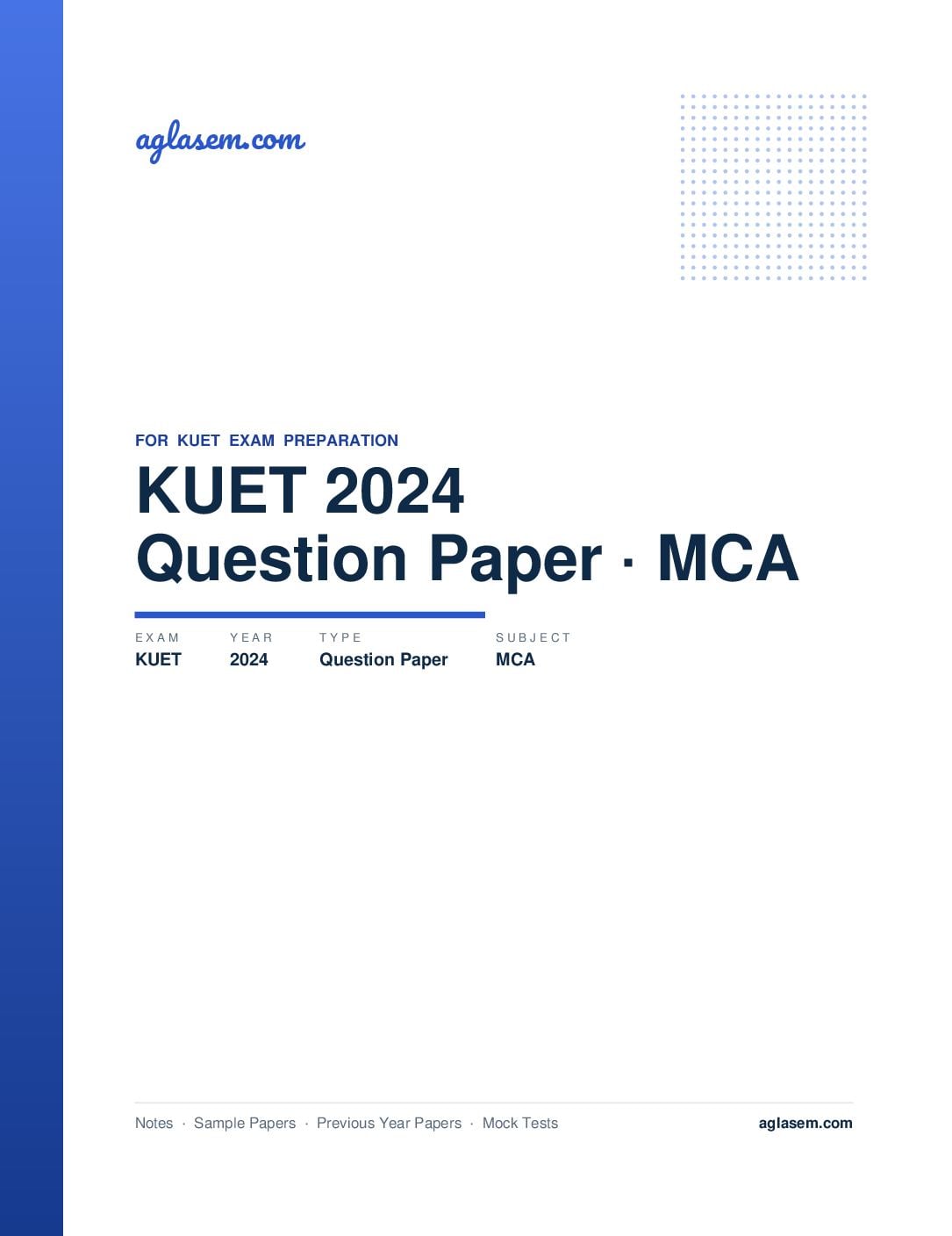 KUET 2024 Question Paper MCA - Page 1 of 11