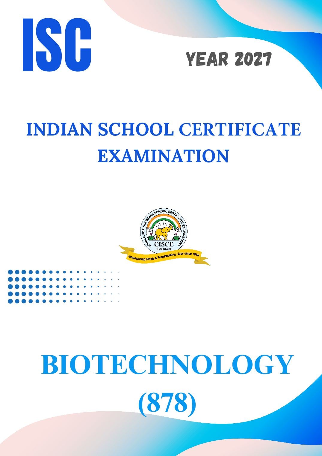 ISC Class 11 Syllabus 2027 Biotechnology - Page 1 of 9