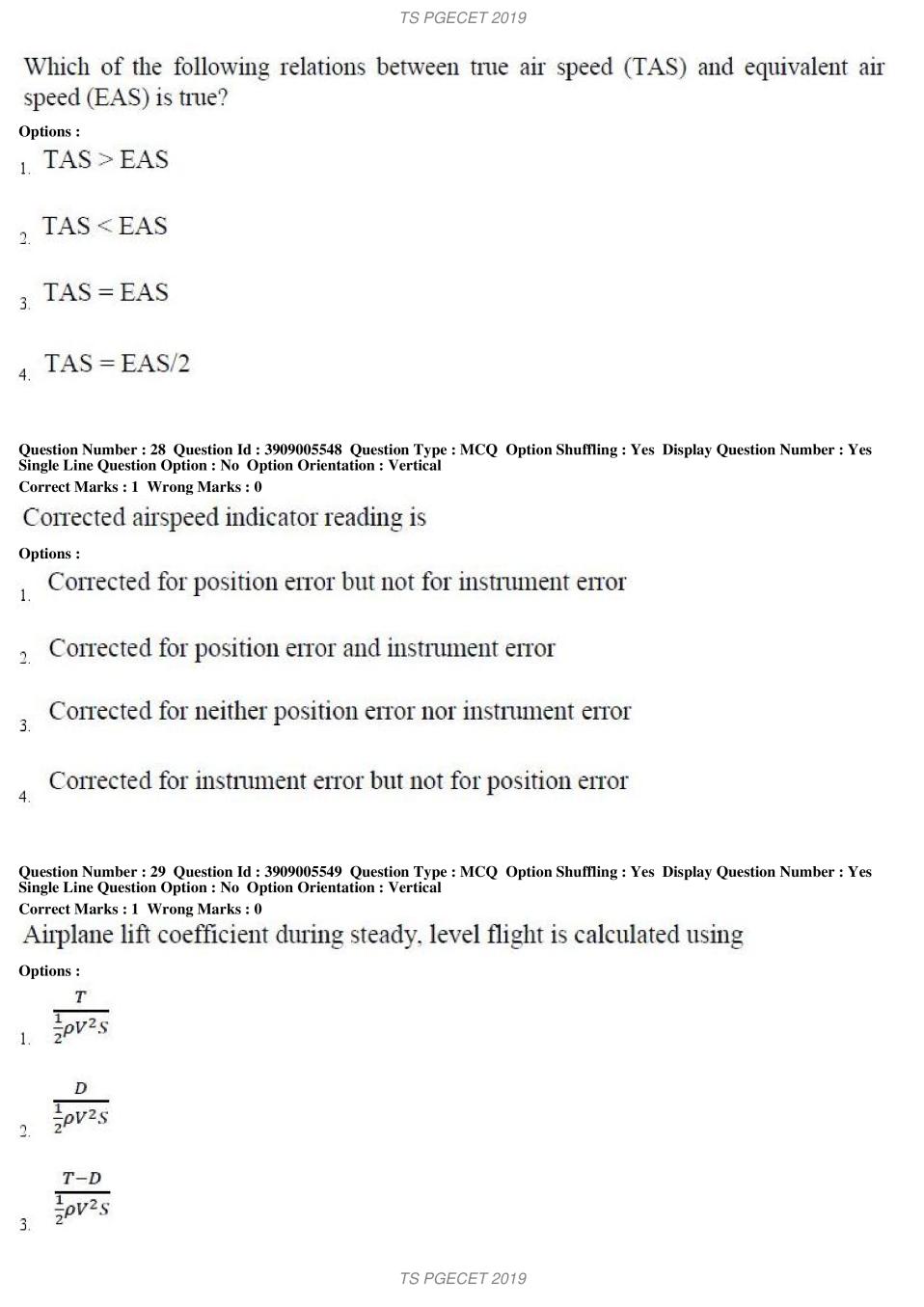 TS PGECET 2019 Question Paper PDF with Answer Key (18 Papers)
