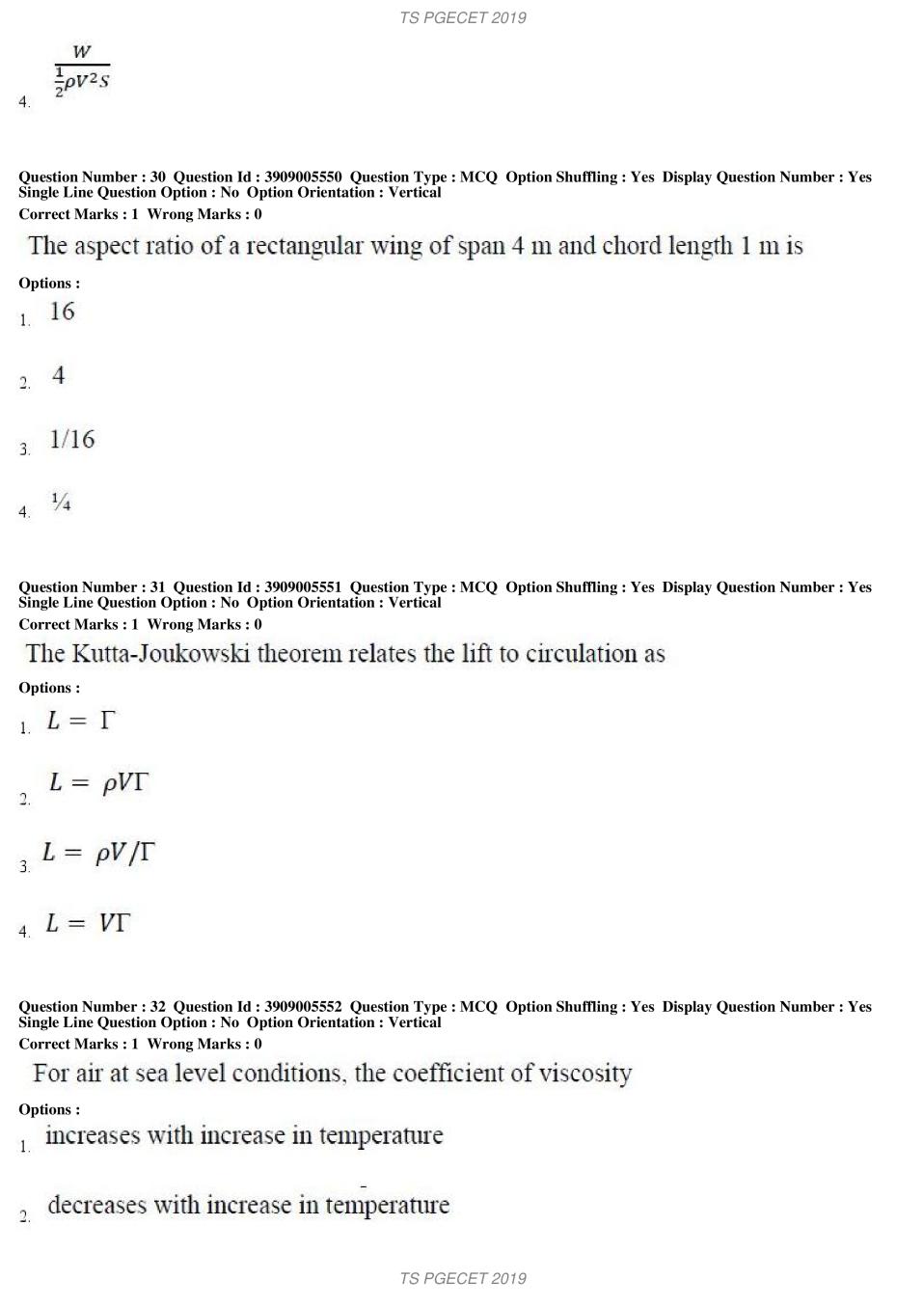 TS PGECET 2019 Question Paper PDF with Answer Key (18 Papers)