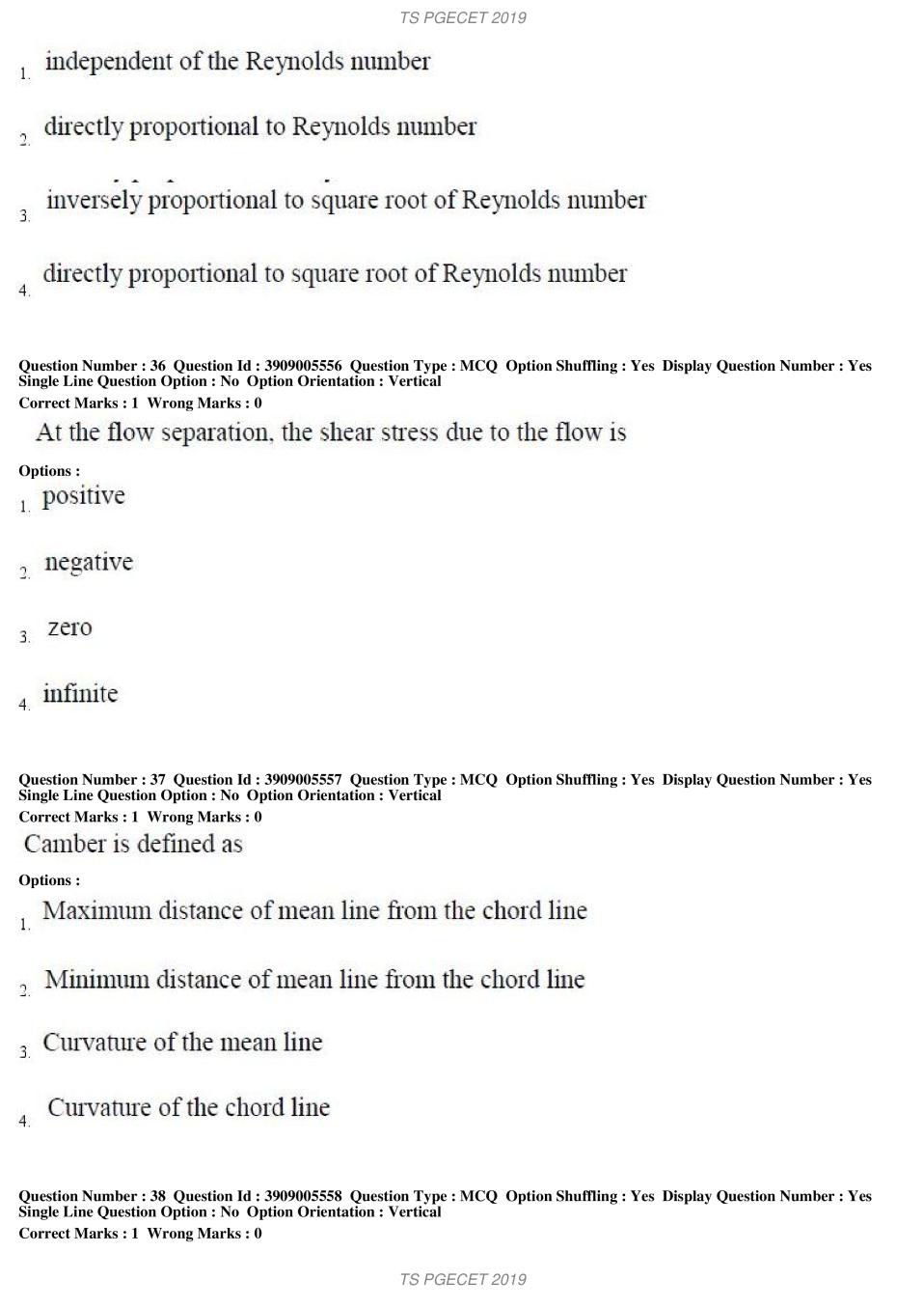 TS PGECET 2019 Question Paper PDF with Answer Key (18 Papers)