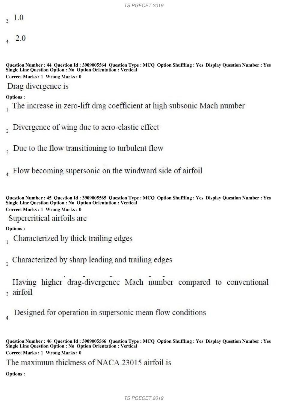 TS PGECET 2019 Question Paper PDF with Answer Key (18 Papers)