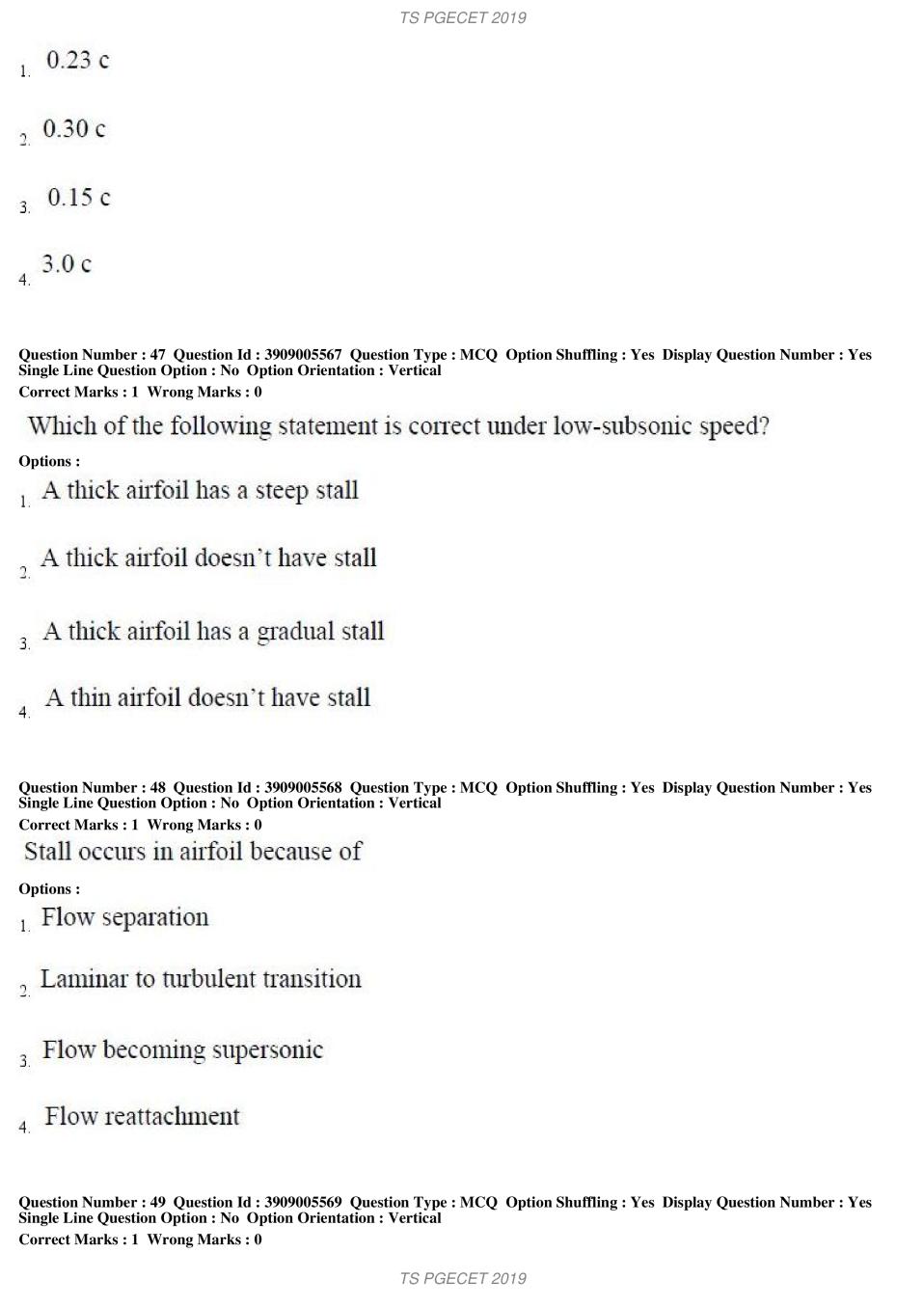 TS PGECET 2019 Question Paper PDF with Answer Key (18 Papers)