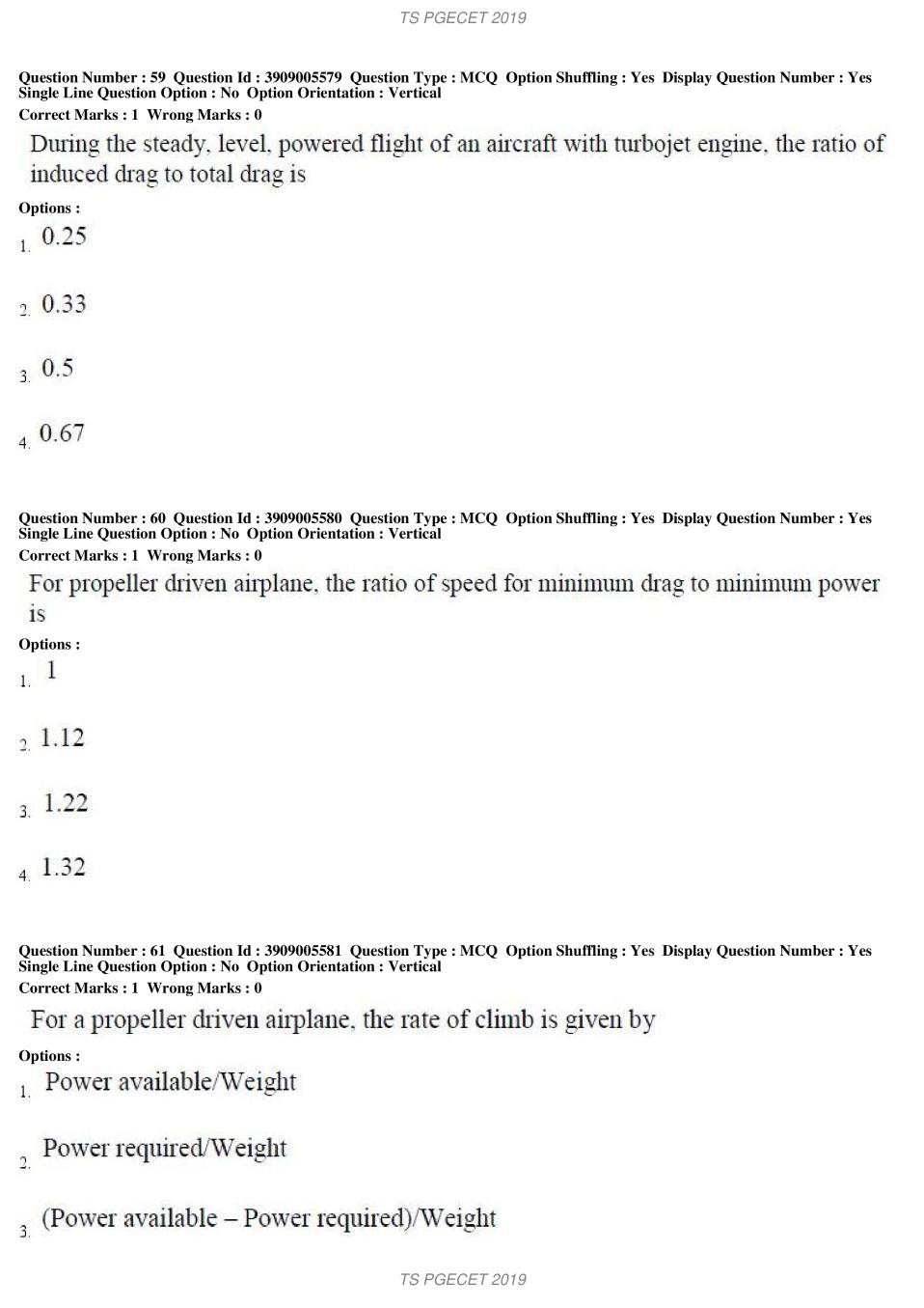 TS PGECET 2019 Question Paper PDF with Answer Key (18 Papers)