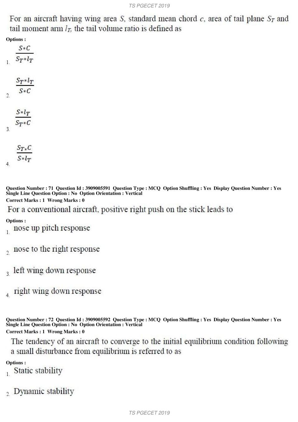 TS PGECET 2019 Question Paper PDF with Answer Key (18 Papers)