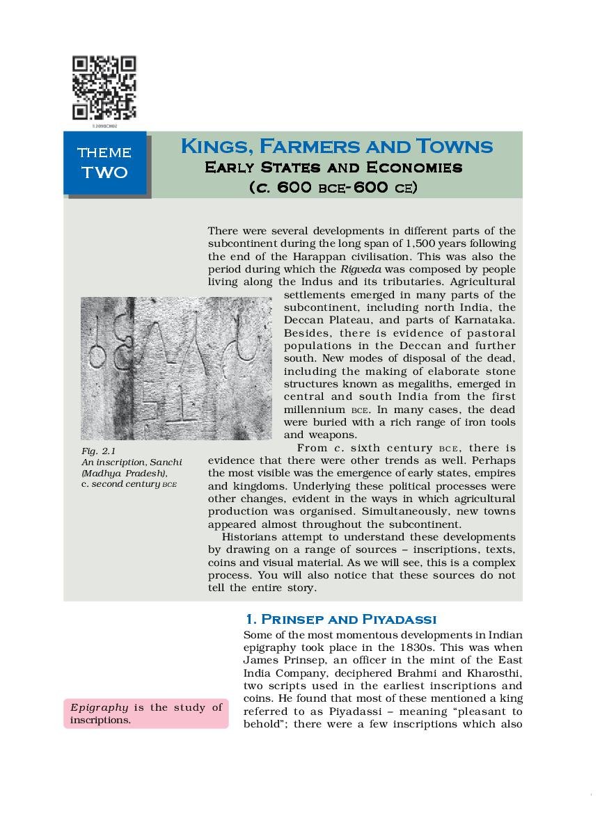 NCERT Book Class 12 History Chapter 2 Kings, Farmers and Towns - Page 1