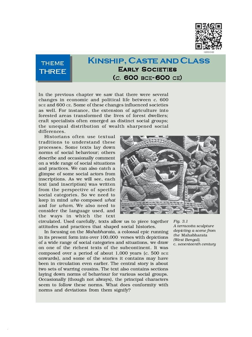 NCERT Book Class 12 History Chapter 3 Kinship, caste and Class - Page 1