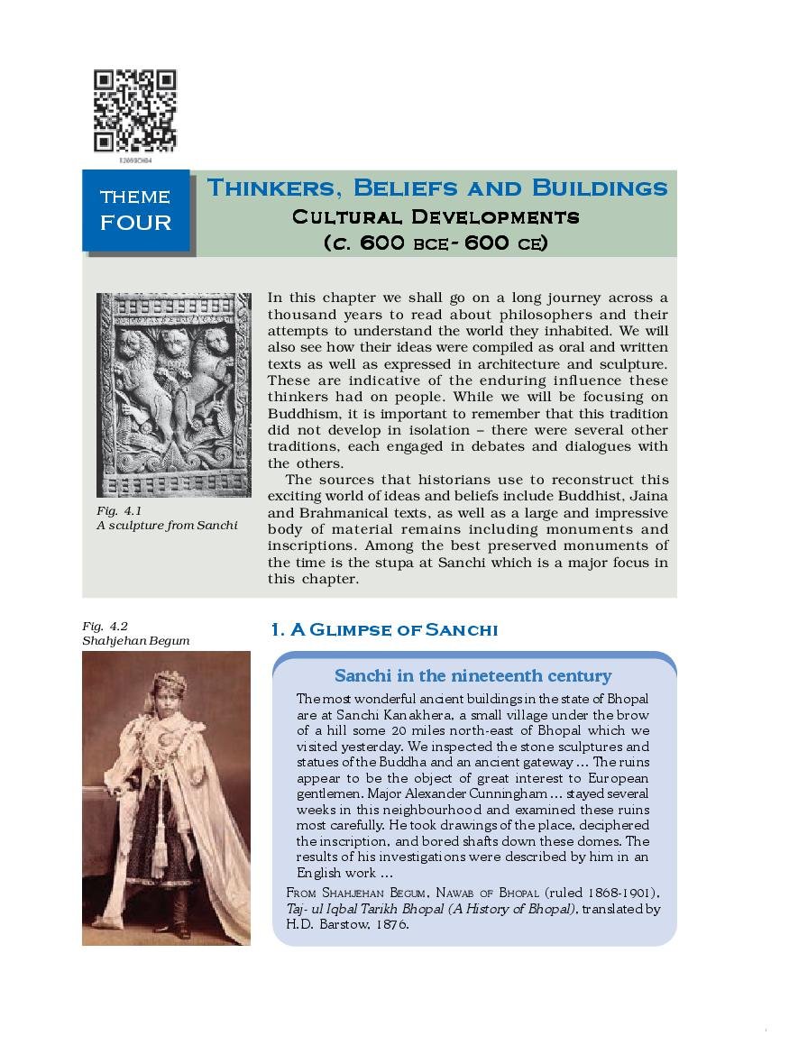 NCERT Book Class 12 History Chapter 4 Thinkers, Beliefs and Buildings - Page 1