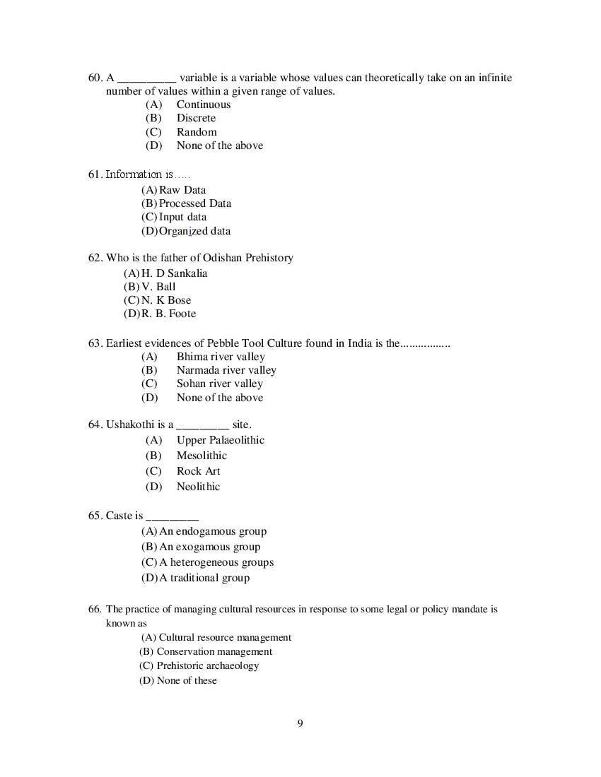 Odisha CPET 2021 Question Paper PDF (Subject-wise, 35 Papers)