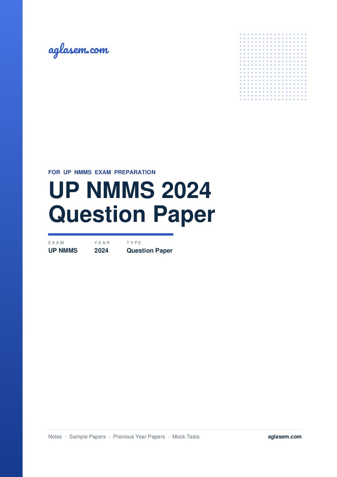 UP NMMS Question Paper 2024 - Page 1 of 20
