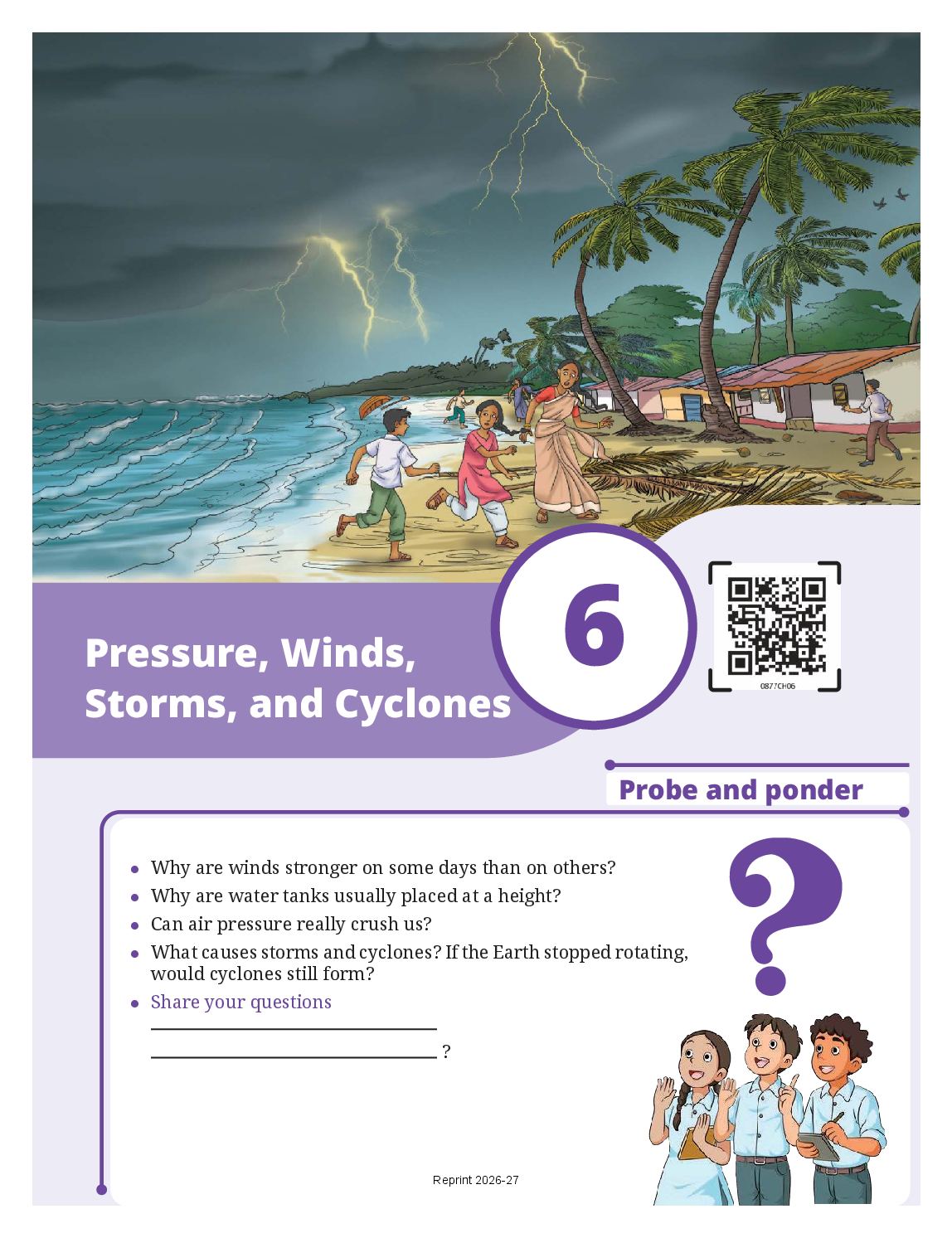 NCERT Book Class 8 Science (Curiosity) Chapter 6 Pressure, Winds, Storms, and Cyclones - Page 1 of 18