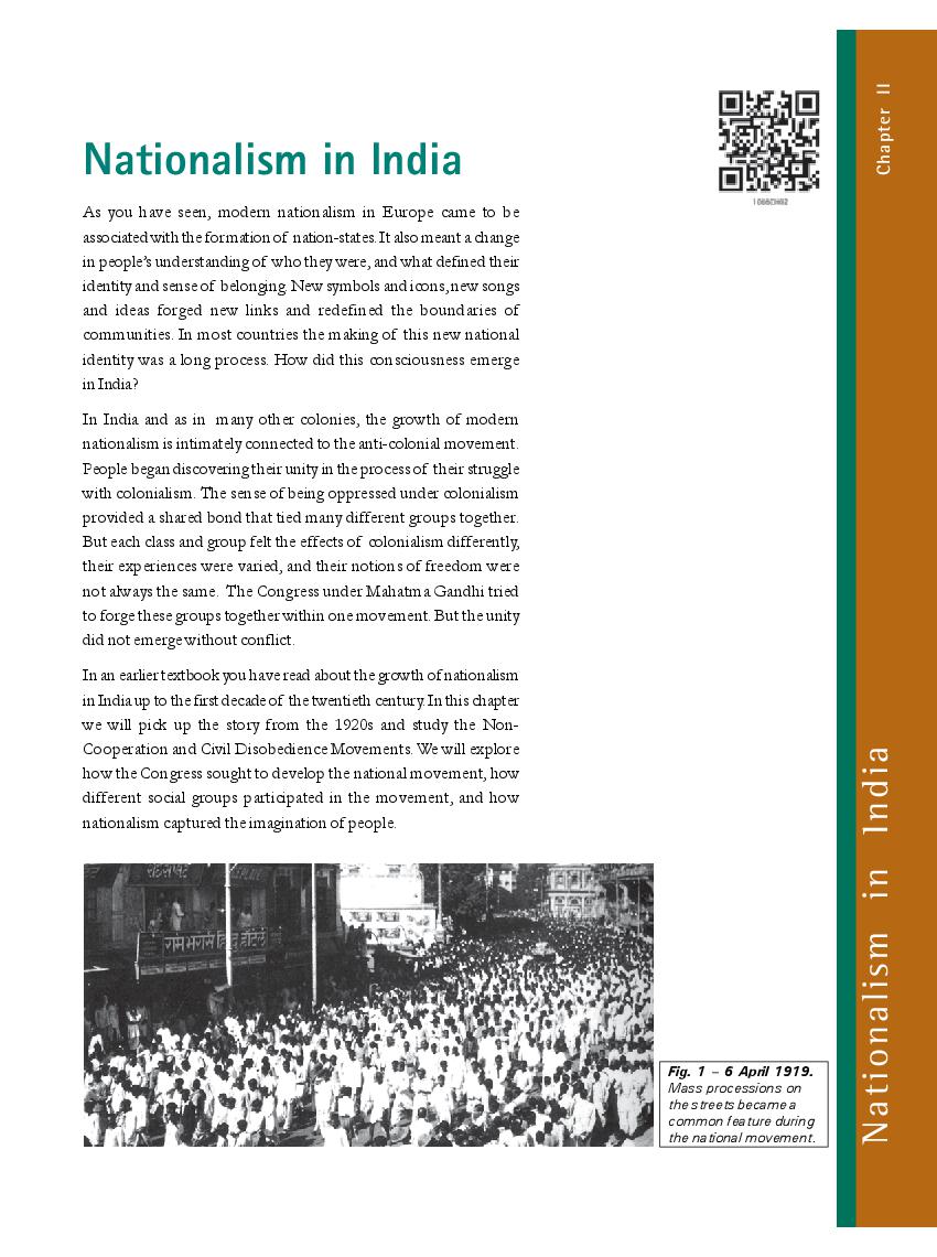 NCERT Book Class 10 Social Science History Chapter 2 Nationalism In India