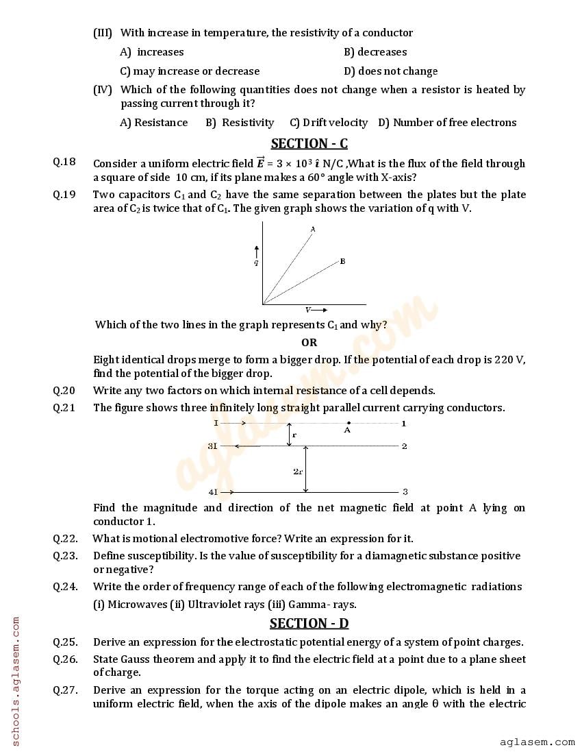 Class 12 Physics Half Yearly Question Paper 2023 (PDF) - 12th Half ...