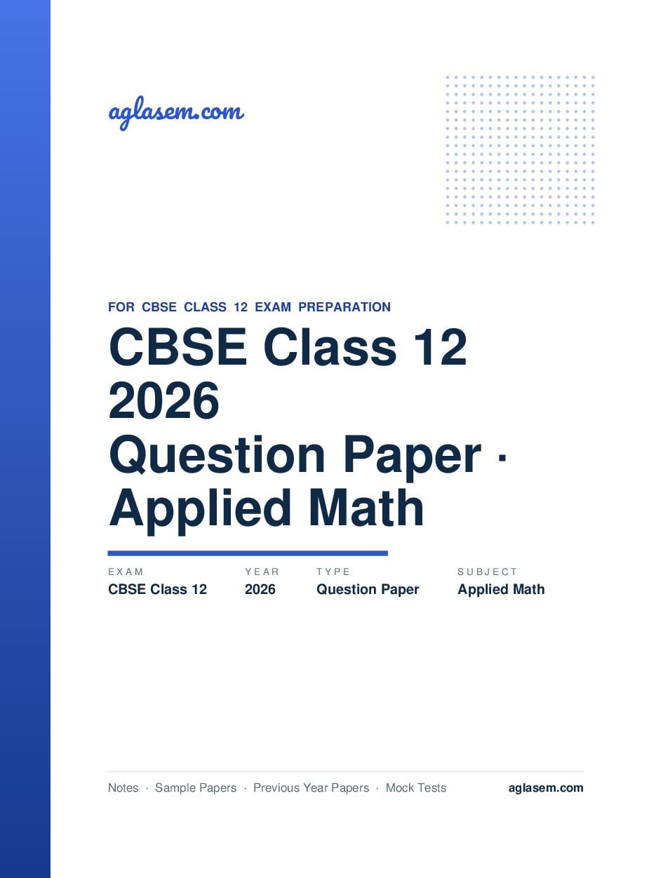 CBSE Class 12 Question Paper 2026 Applied Math - Page 1 of 24