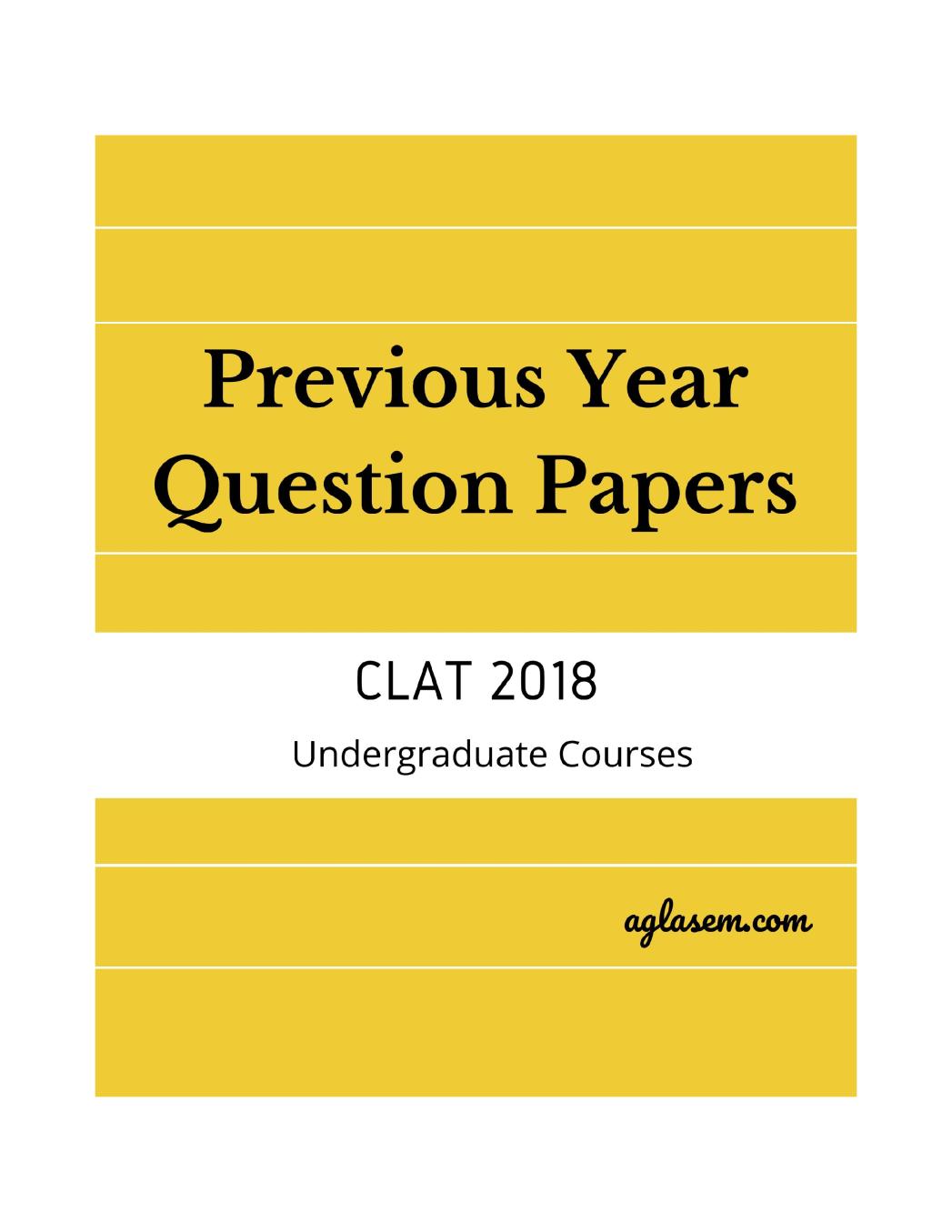 CLAT 2018 Question Paper with Anwers - Page 1
