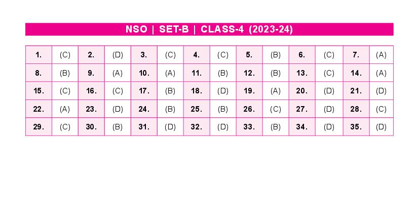 SOF NSO 2024 Answer Key Set-B Class 4 - Page 1