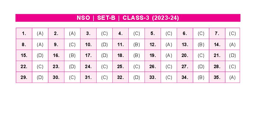 SOF NSO 2024 Answer Key Set-B Class 3 - Page 1