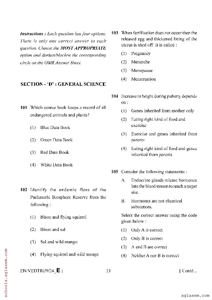 Aissee 2024 question paper class 9 pdf download sainik school
