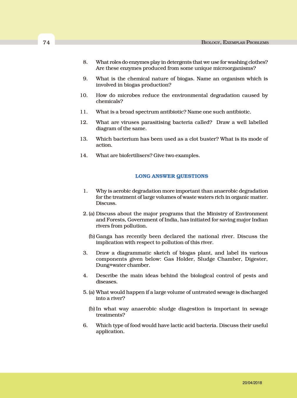 NCERT Exemplar Class 12 Biology Chapter 10 Microbes in Human Welfare