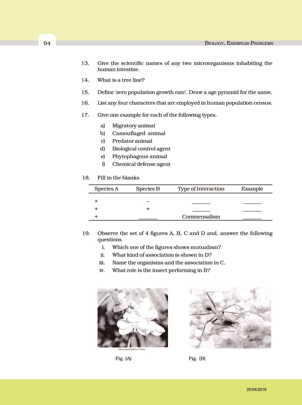 NCERT Exemplar Class 12 Biology Chapter 13 Organisms and Populations