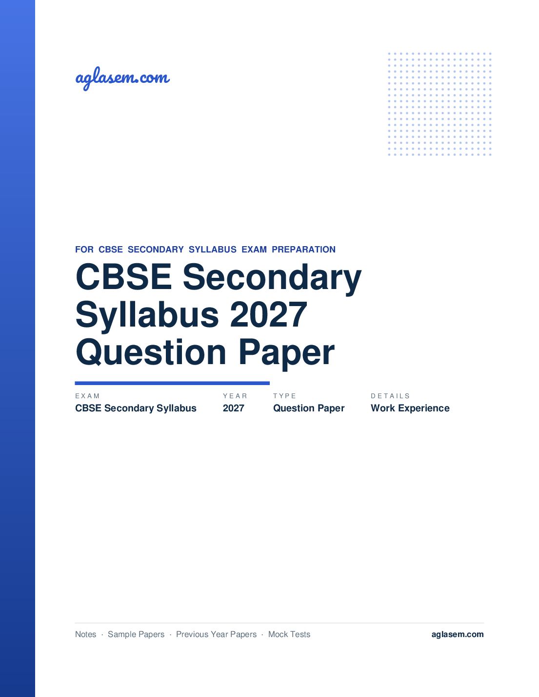 CBSE Secondary Syllabus 2027 Work Experience - Page 1 of 52