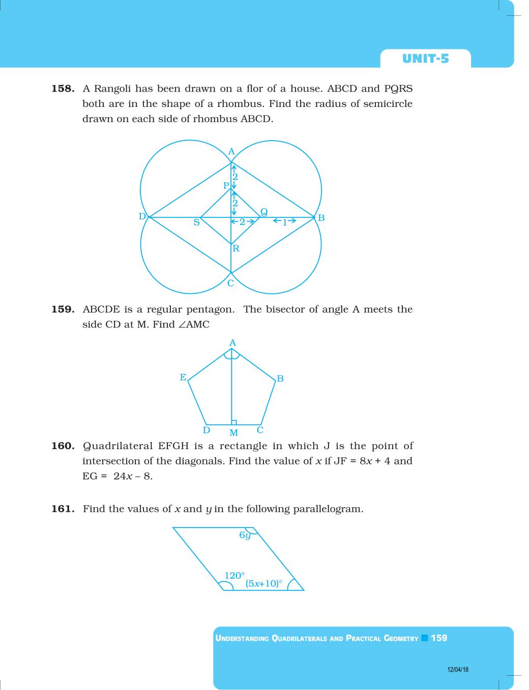 NCERT Exemplar Class 08 Maths Unit 5 Understanding Quadrilaterals