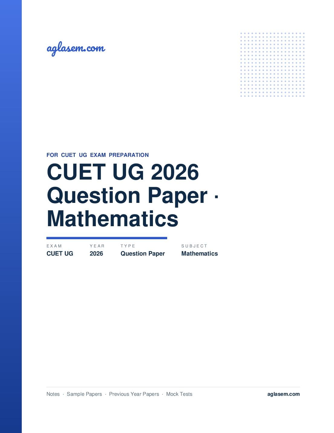 CUET UG 2026 Question Paper Mathematics - Page 1 of 76