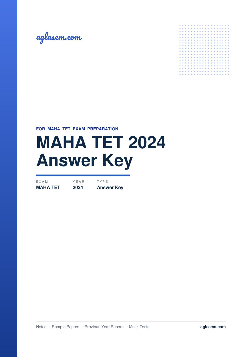 MAHA TET 2024 Answer Key I - Page 1 of 3