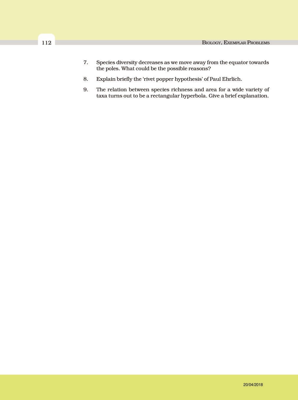 NCERT Exemplar Class 12 Biology Chapter 15 Biodiversity and Conservation