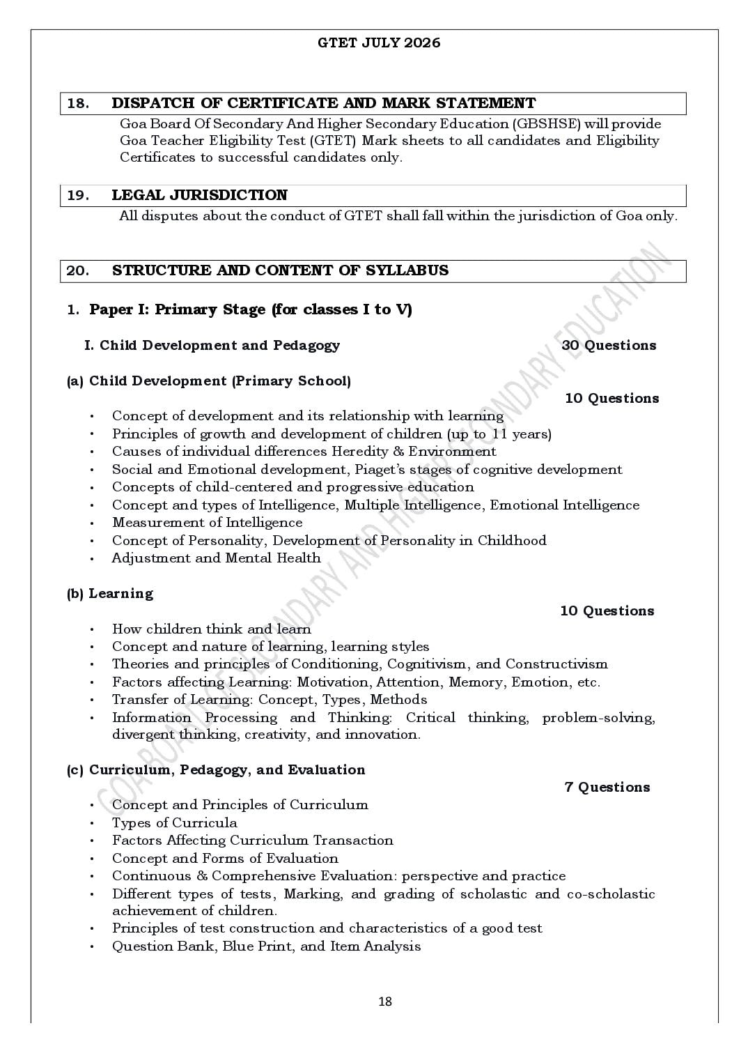 GTET 2026 Syllabus - Page 1 of 10