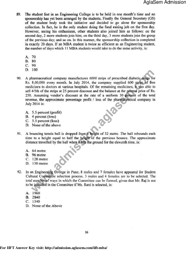 iift phd entrance question paper