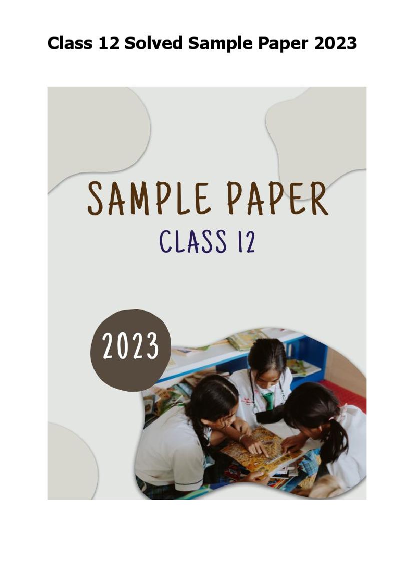 Class 12 Sample Paper 2023 Hindi - Page 1