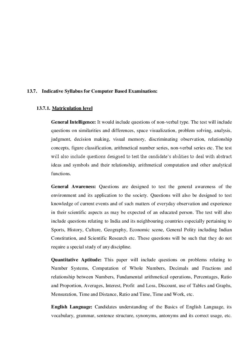 SSC Selection Post Phase 9 Syllabus 2022 - Page 1