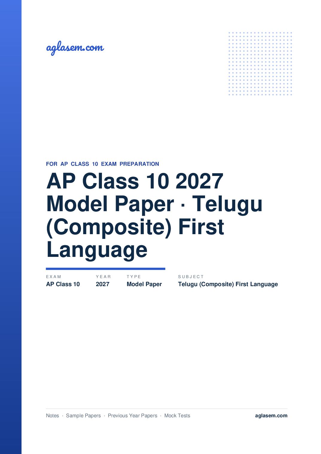AP Class 10 Model Paper 2027 Telugu (Composite) First Language - Page 1 of 12