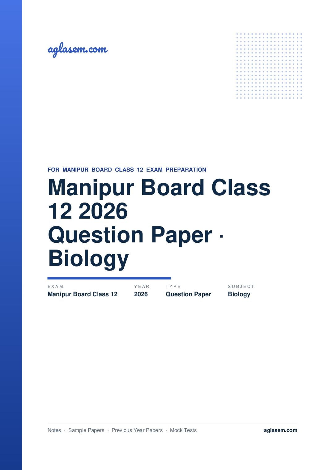 Manipur Board Class 12 Question Paper 2026 for Biology - Page 1 of 8