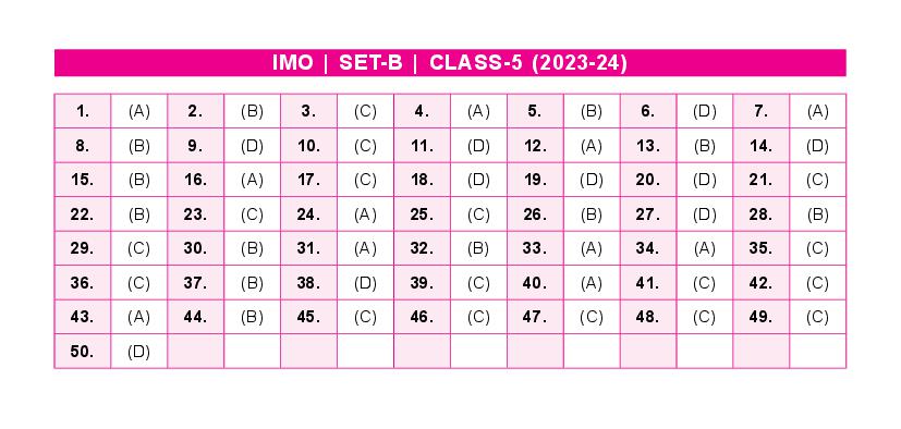 SOF IMO 2024 Answer Key Class 5 Set-B - Page 1