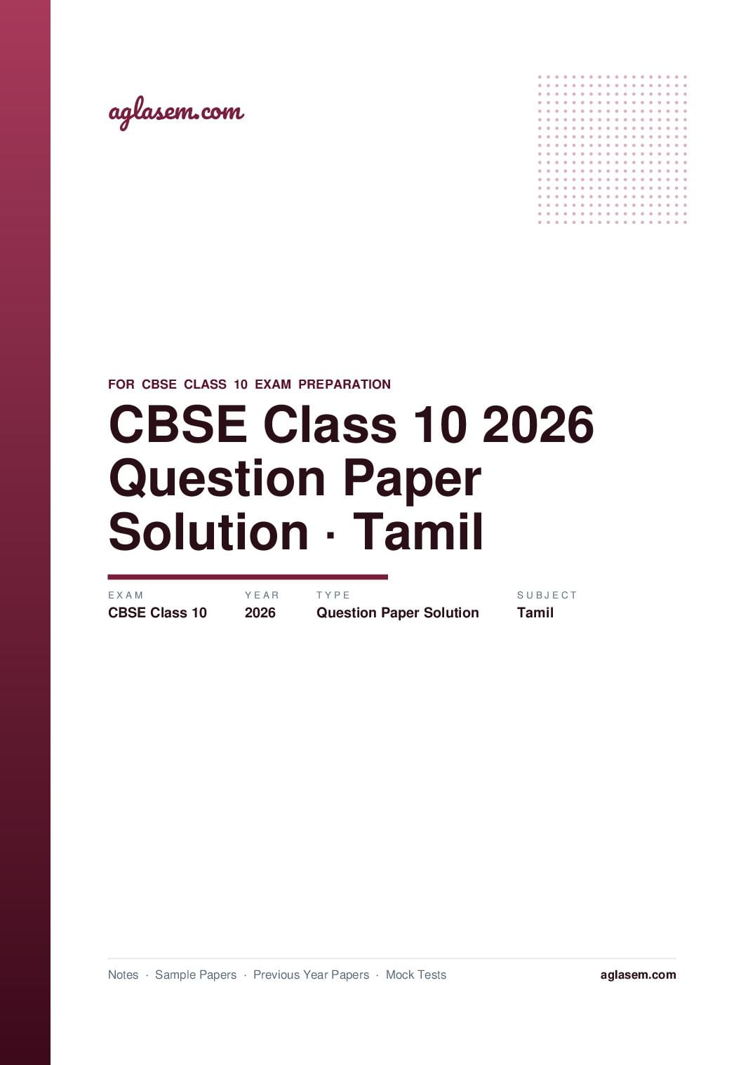 CBSE Class 10 Question Paper 2026 Solution Tamil - Page 1 of 20