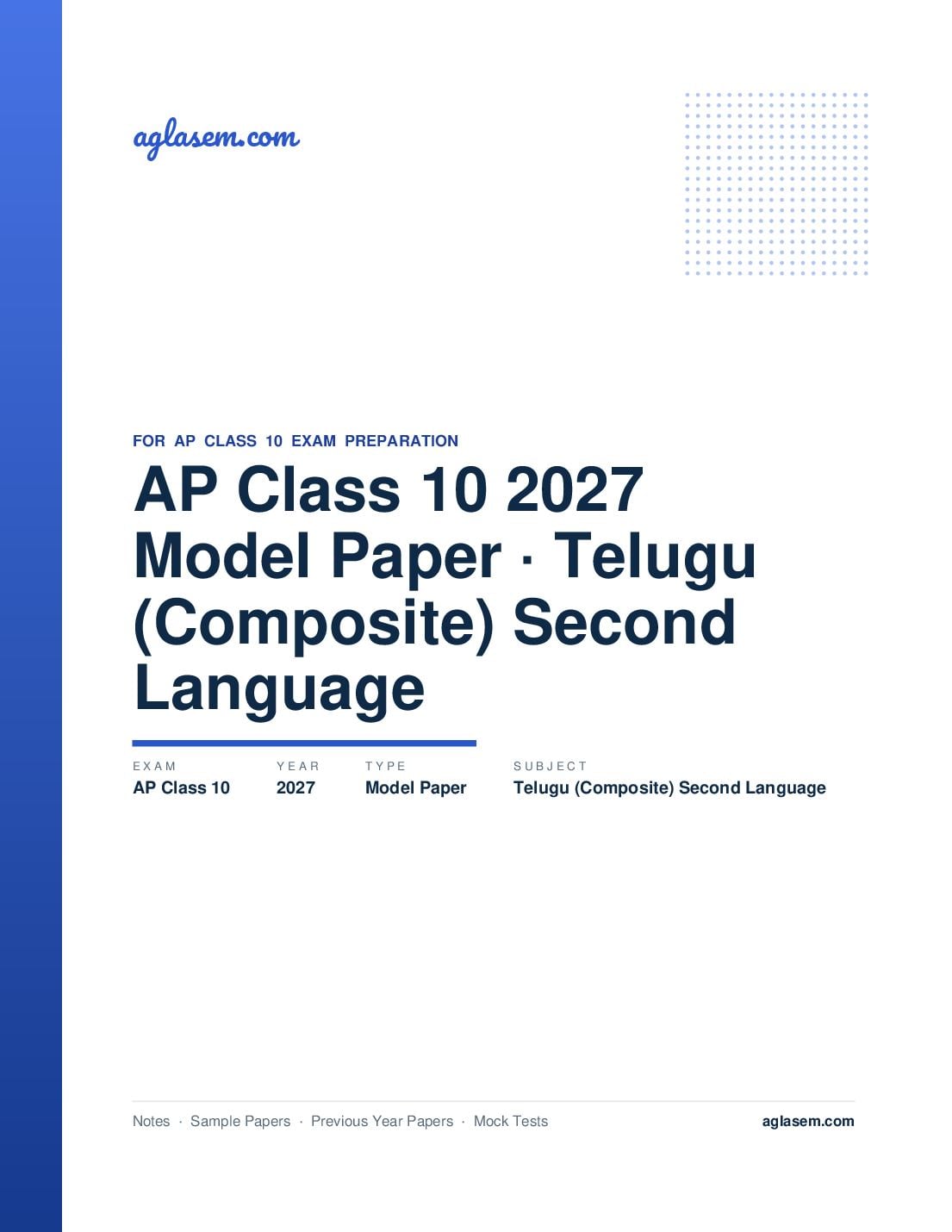 AP Class 10 Model Paper 2027 Telugu (Composite) Second Language - Page 1 of 21
