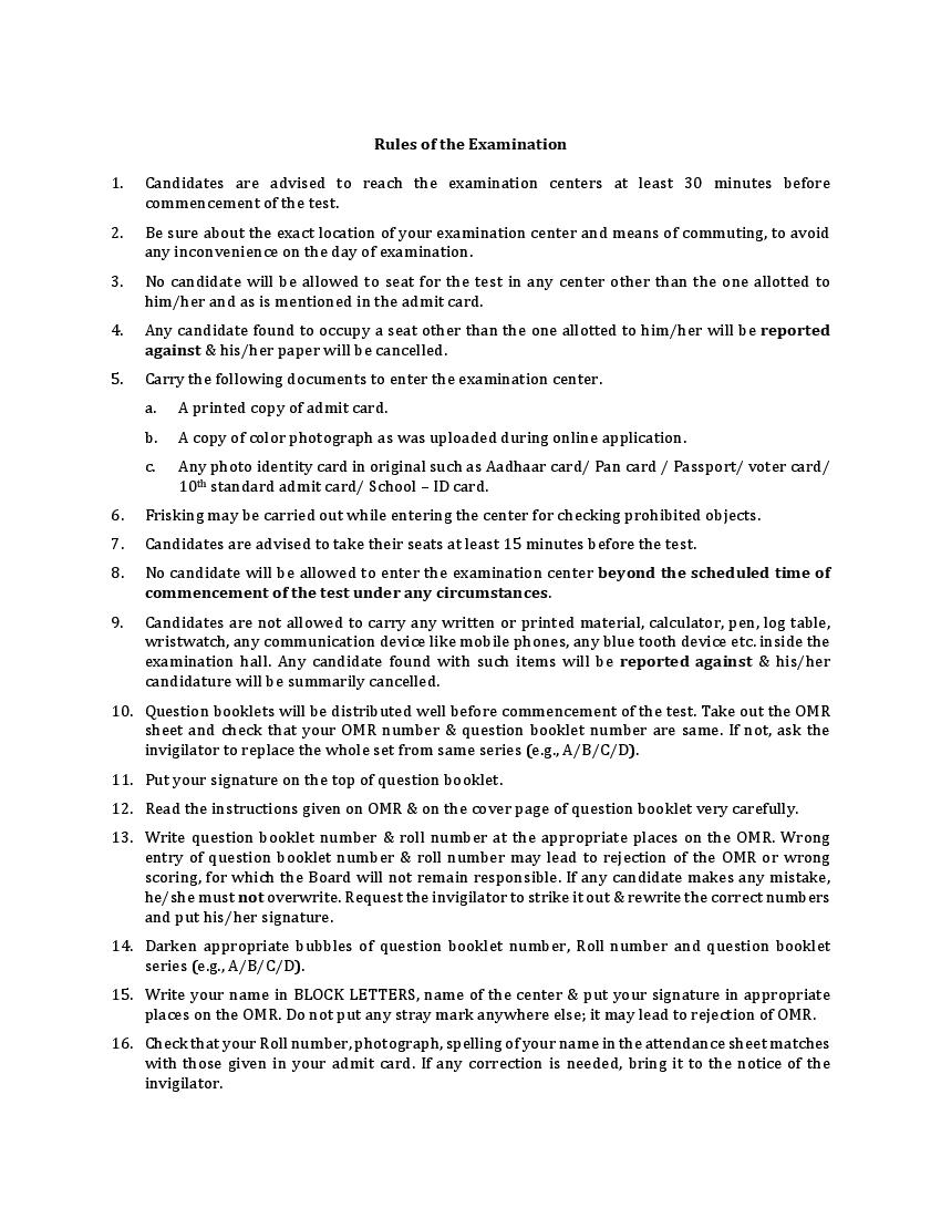 WB JECA 2022 Exam Rules - Page 1