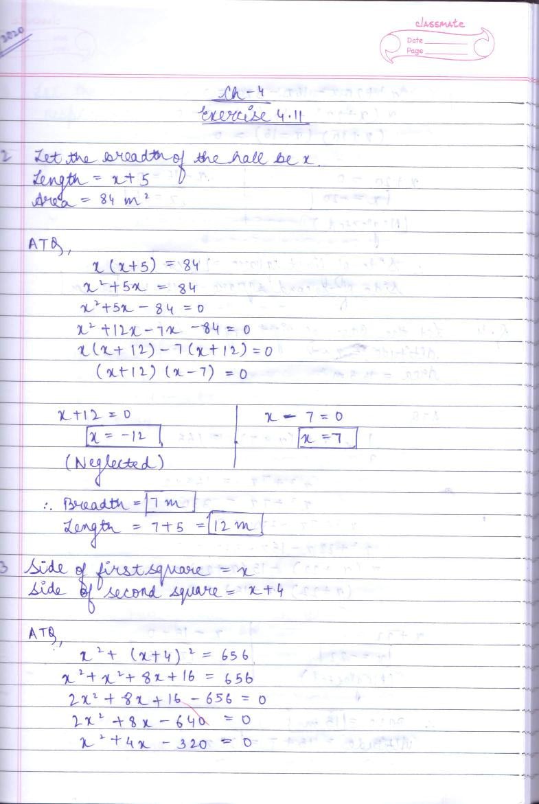 RD Sharma Solutions Class 10 Chapter 4 Quadratic Equations Exercise 4.11 - Page 1
