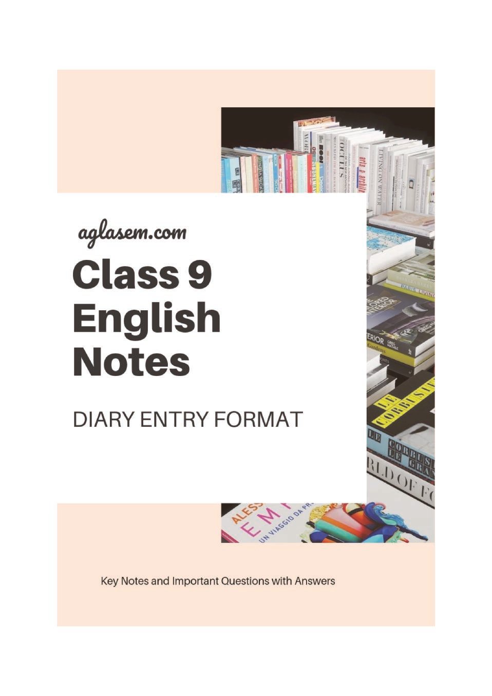 Class 9 English Diary Entry Format - Page 1