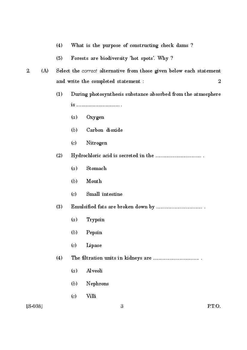 Goa Board Class 10 Question Paper for General Science (PDF) - Download Here