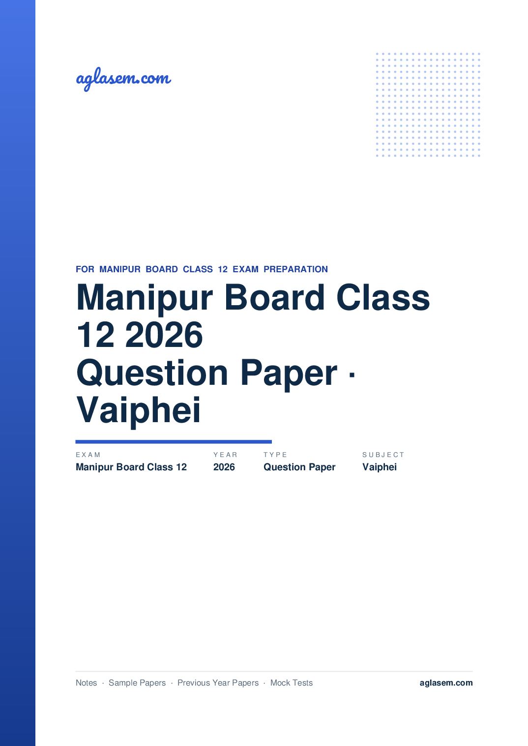 Manipur Board Class 12 Question Paper 2026 for Vaiphei - Page 1 of 9