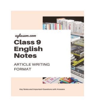 Class 9 English Article Writing Format - Download PDF | AglaSem