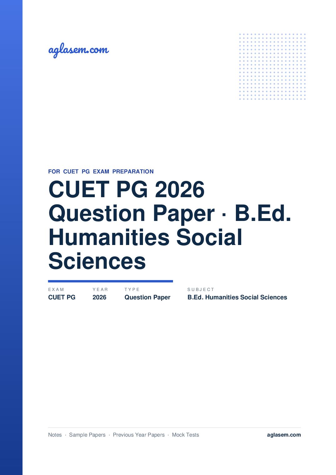 CUET PG 2026 Question Paper B.Ed. Humanities and Social Sciences - Page 1 of 94