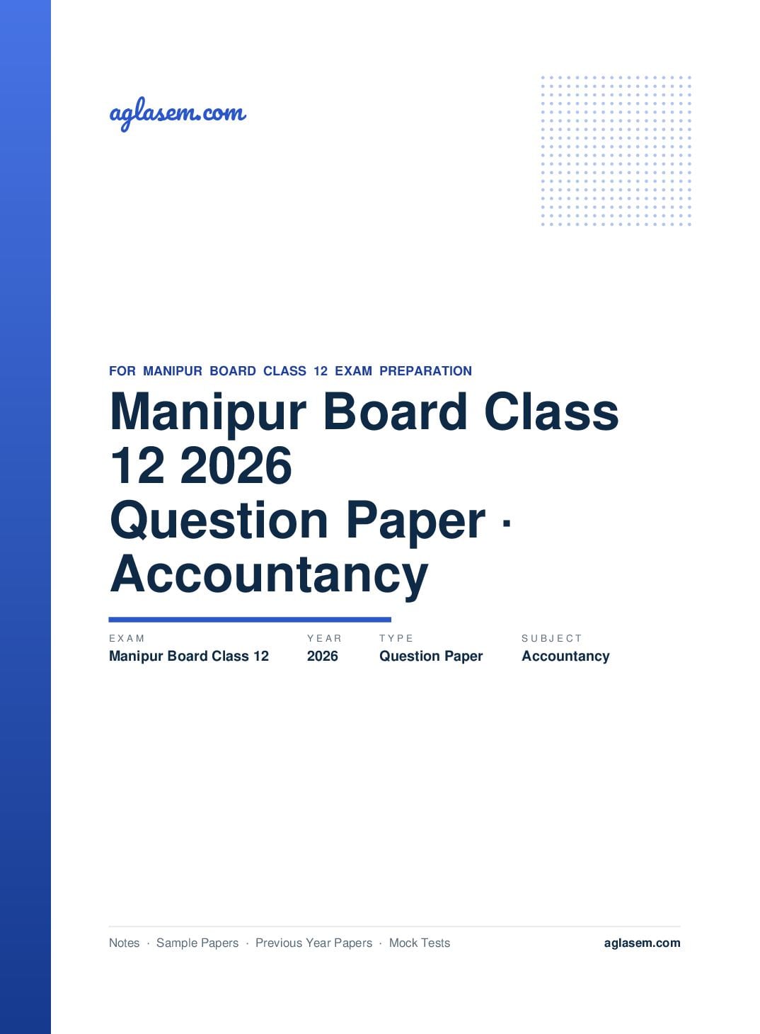 Manipur Board Class 12 Question Paper 2026 for Accountancy - Page 1 of 16