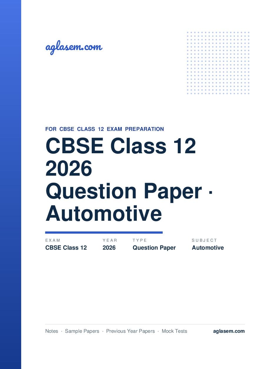 CBSE Class 12 Question Paper 2026 Automotive - Page 1 of 16