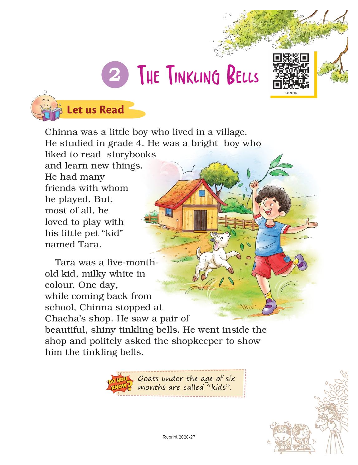 NCERT Book Class 4 English (Santoor) Chapter 2 The Tinkling Bells - Page 1 of 16